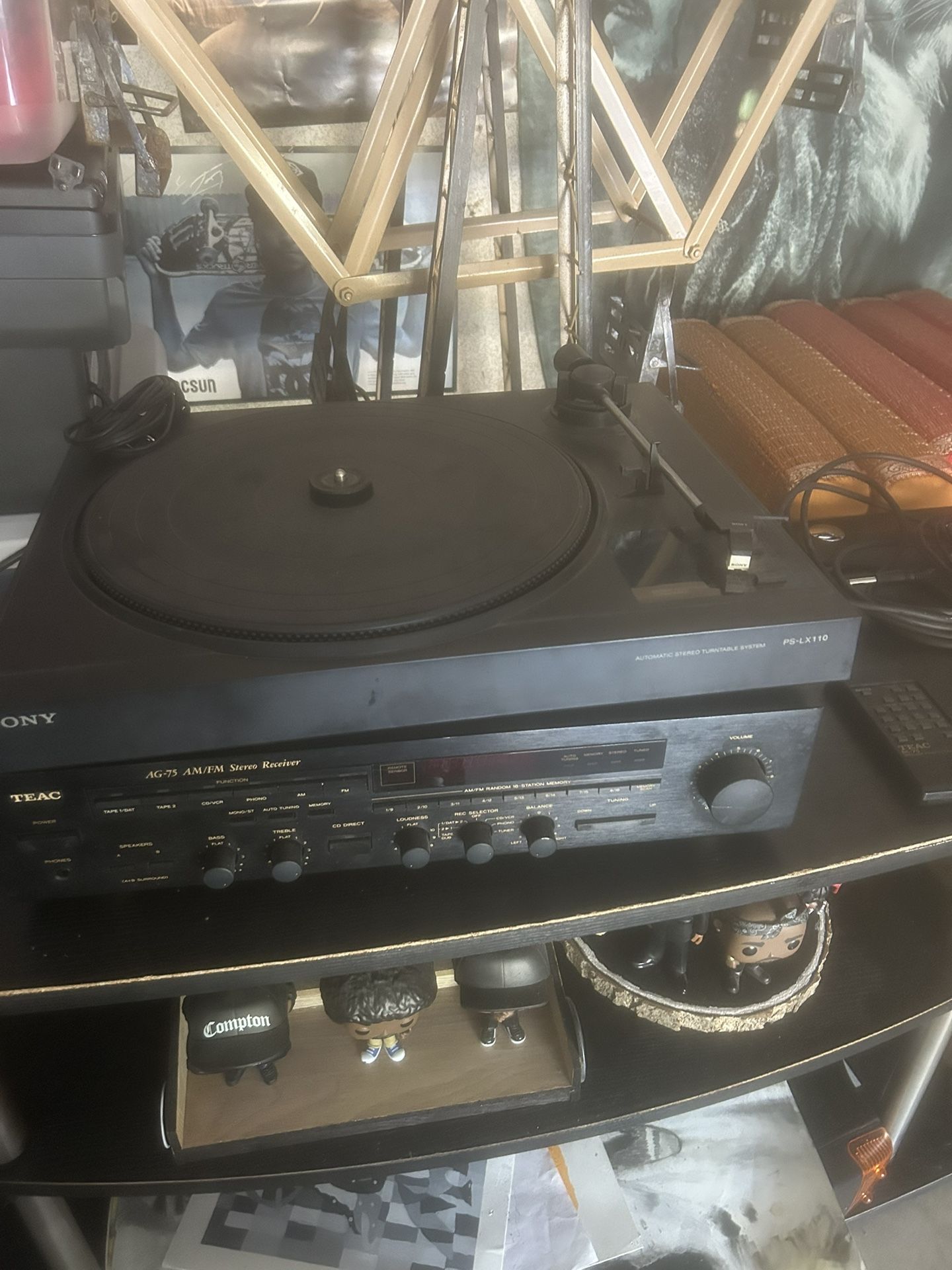 teac ag 75 am/fm stereo receiver And Sony Automatic Turntables Ps Lx110
