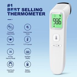 No-Touch Thermometer for Adults and Kids, FSA Eligible, with Fever Alarm 1 Second result, Accurate