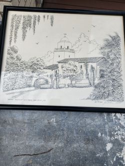 Limited Edition Serra Museum in Old Town San Diego California by Artisrt Gil McCue