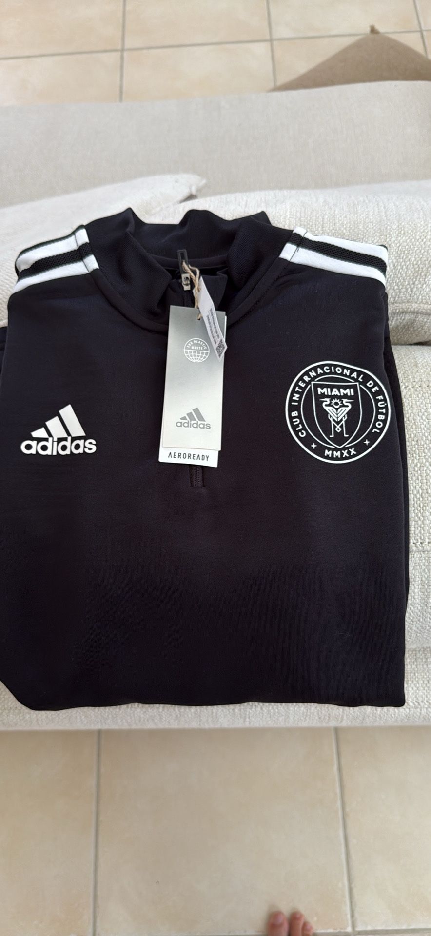 ADIDAS AEROREADY Inter Miami 3/4 zip up sweater Size Adult MEDIUM