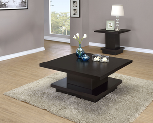 Espresso Square Coffee Table Set