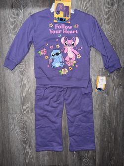 Disney Stitch & Angel Kids 2-Piece Outfit Set