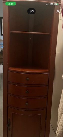 Wooden Corner Hutch 68" Tall 21 1/2 inches wide