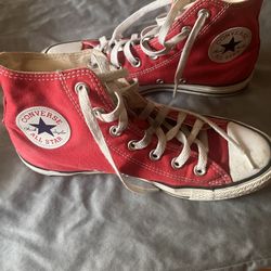 Red High Top Chuck Taylor Converse Sneakers 