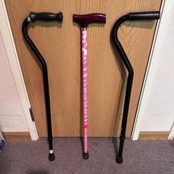 Variety of Walking Canes (3-sold together)