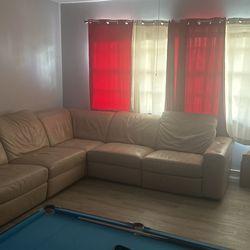 Italian Leather L Sofa