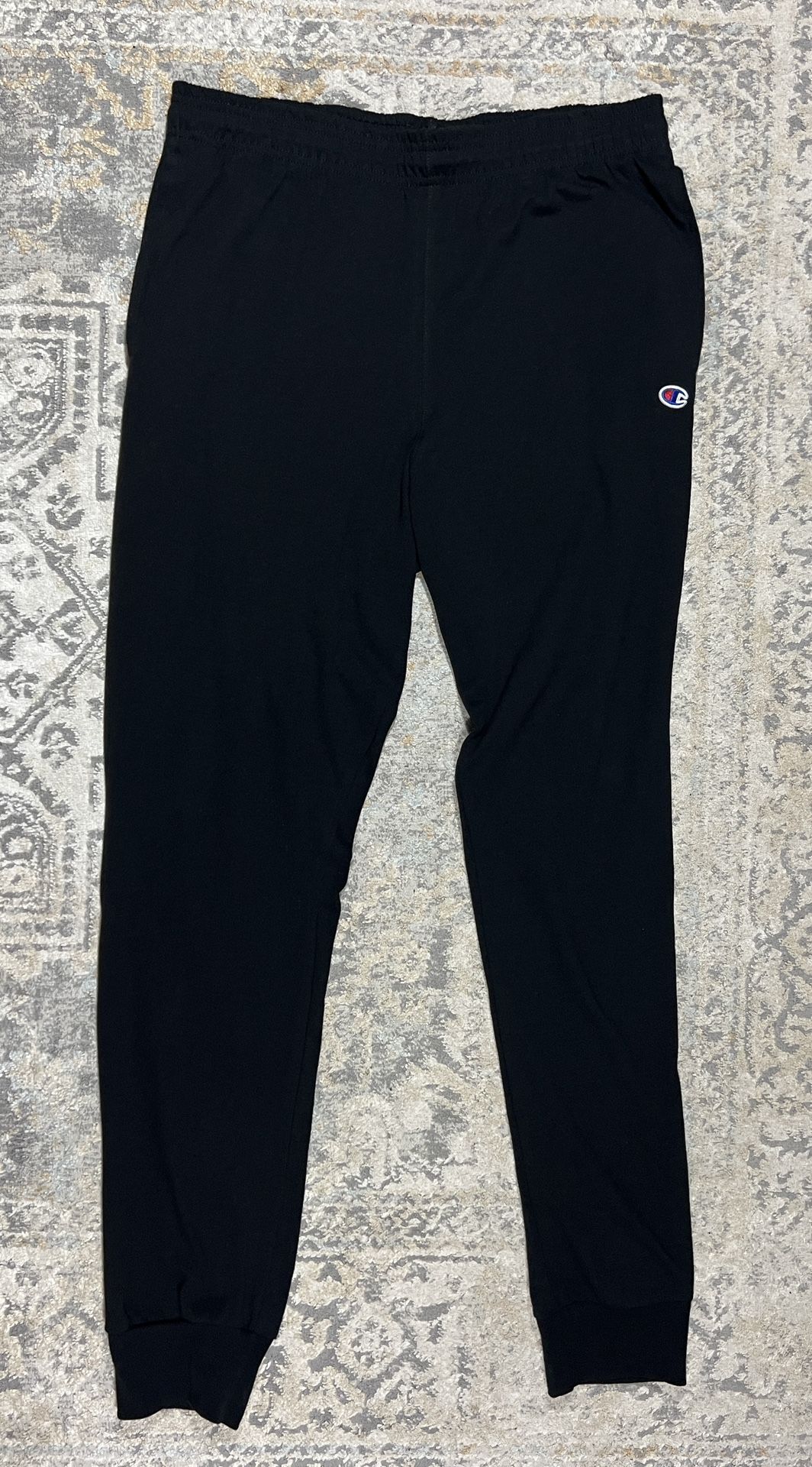 Champion Joggers Mens Black Drawstring Lightweight Stretch Mens Size L