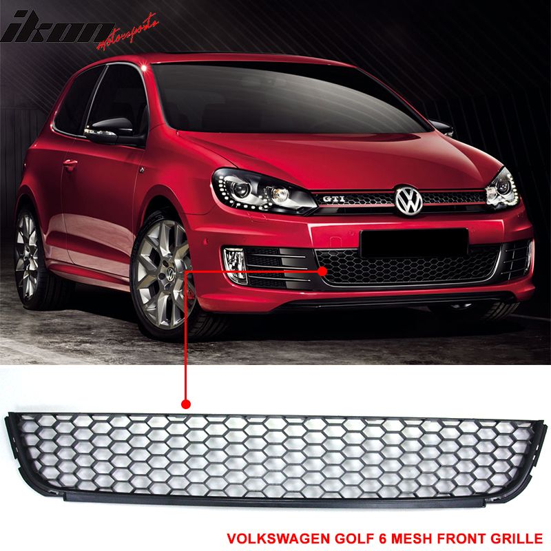 Fits 2010-2014 Volkswagen Golf Jetta MK6 Honeycomb Mesh Front Lower Bumper Grille ABS