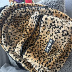 Authentic Supreme Leopard Fleece Backpack