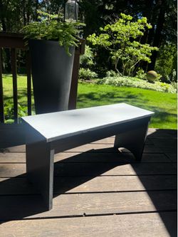 Painted wooden bench
