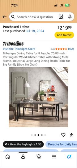 Dining table