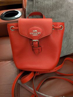 Coach Red Small Backpack Purse "Never Used"