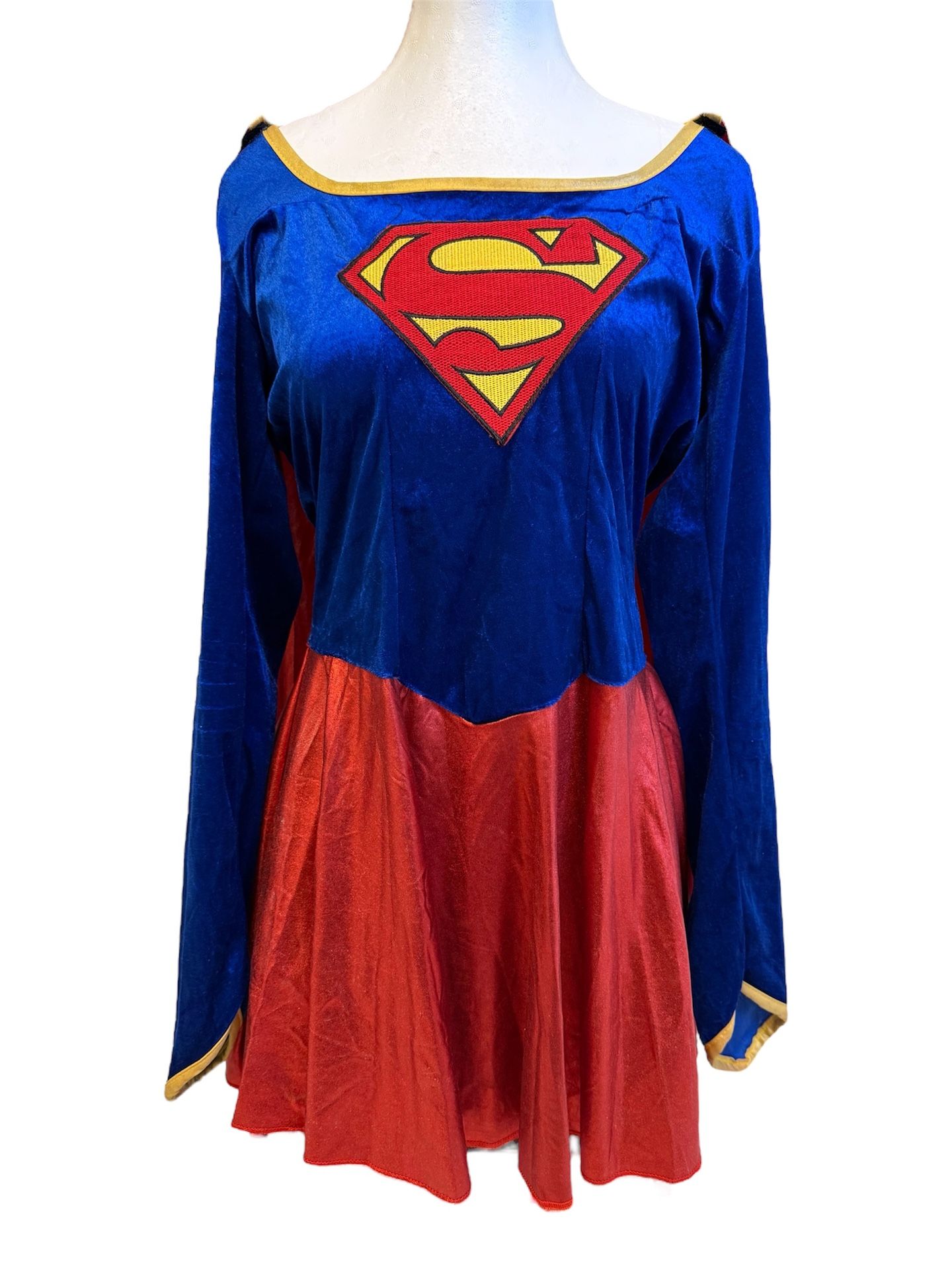 Women's Superman Blue and Red Costume Dress, Size L