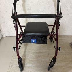 Medline. Rollator Walker With seat And Wheels  Lightweight  Aluminum 