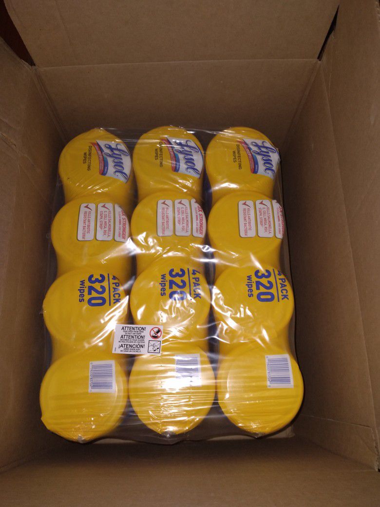 Case Of Lysol  Wipes  12 Canisters 
