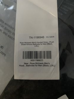 Mens Black Hooded Robe New Sealed Large-extra Large