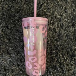 Glass Cheetah Print Starbucks 