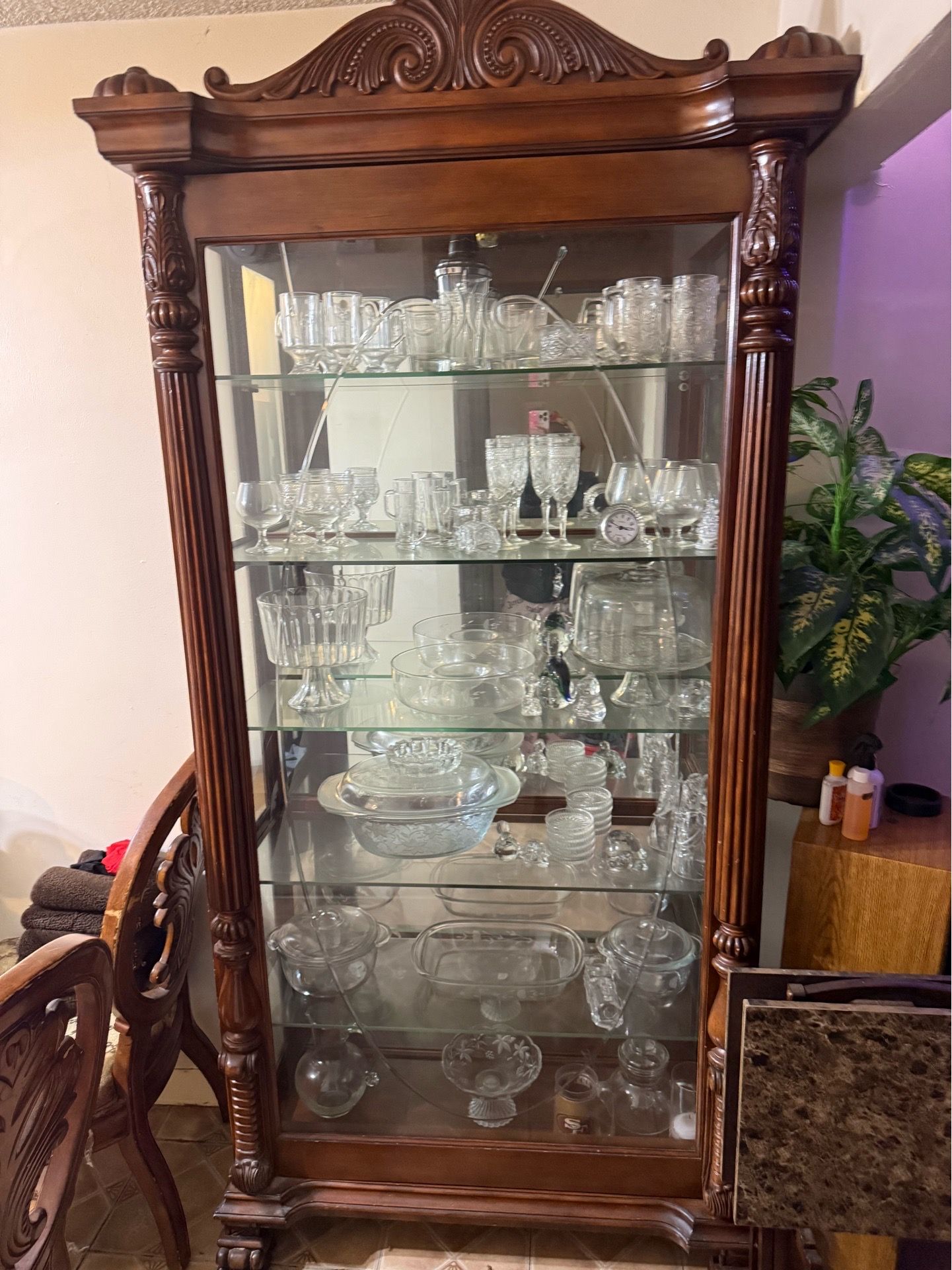 China cabinet with princess house crystal