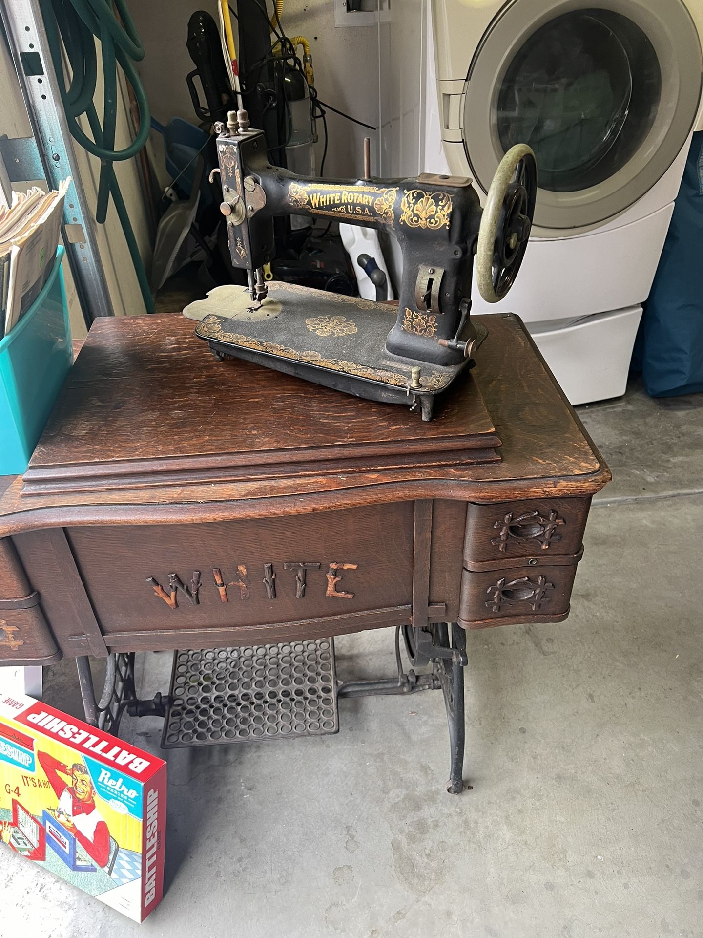 Antique Sewing Machine AND Table. $200 For BOTH