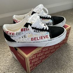  VANS OLD SKOOL  "BELIEVE" Black/Multi  Men  SIZE 7 , Women 8,5 RARE  