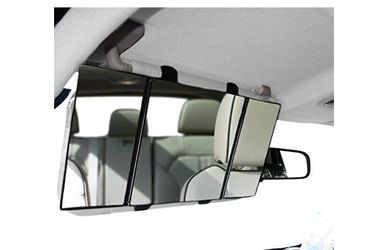 Trifold car visor mirror