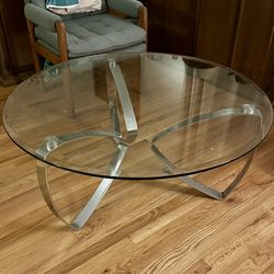 40” Round Glass Coffee Table
