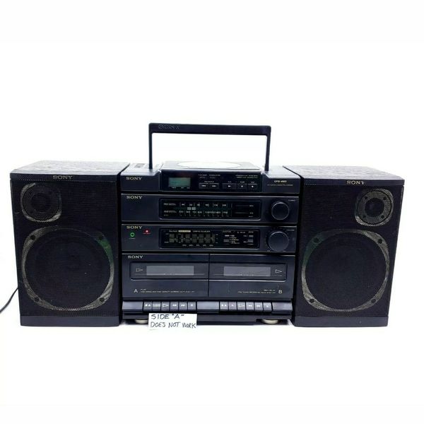 Vintage Sony Boombox, 80'S 90'S Double Cassette, Portable Radio,CD