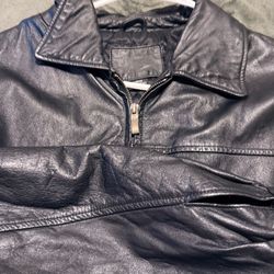 Gender neutral Vintage Black leather jacket