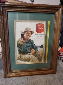 Framed Vintage Coca-Cola Magazine Ad 1953