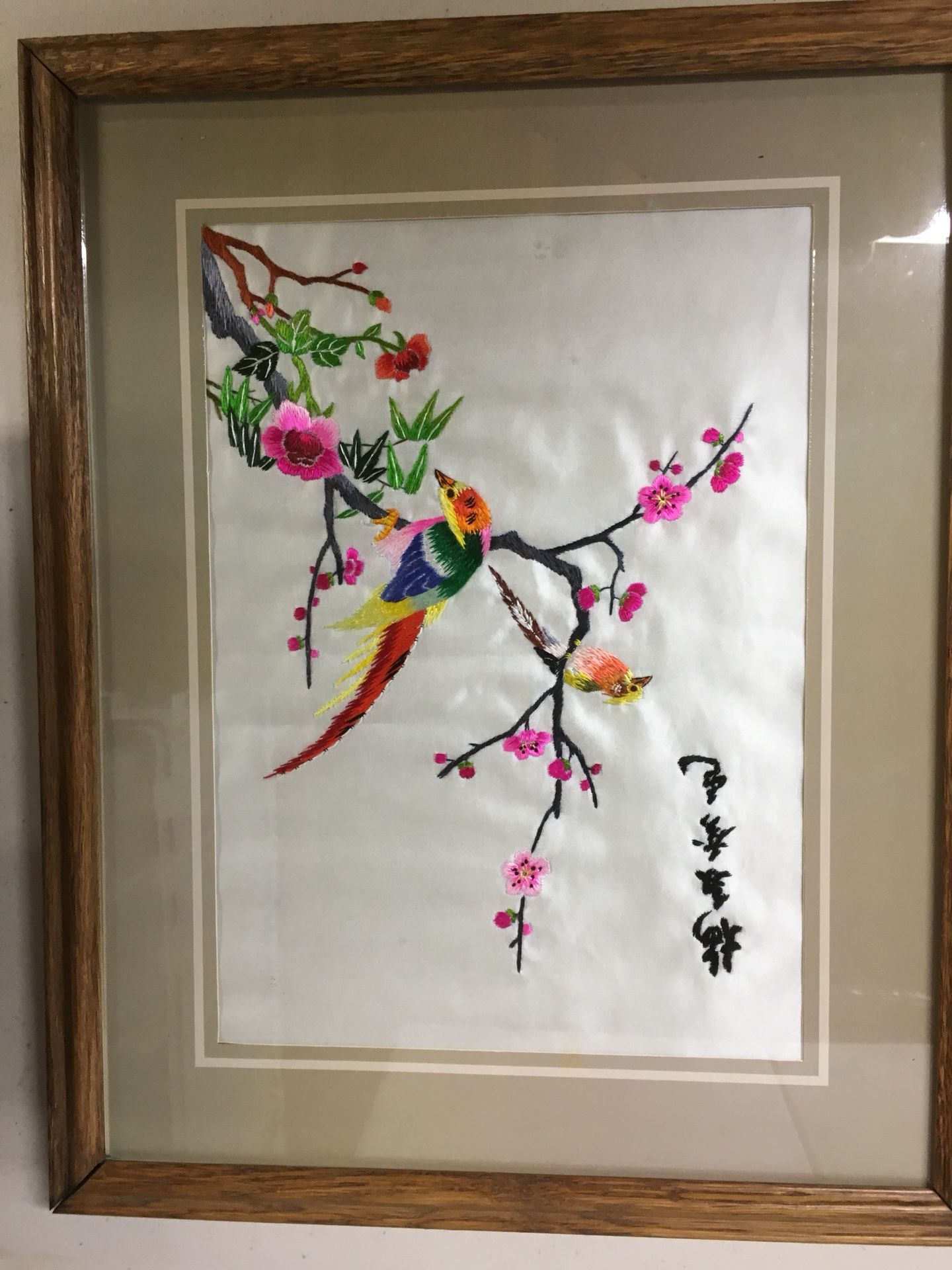 Framed Silk Asian art