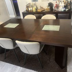 Cherry Wood Dining Room For Six With Chairs For Sale