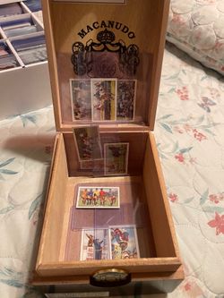Original tobacco cards and  cigar box