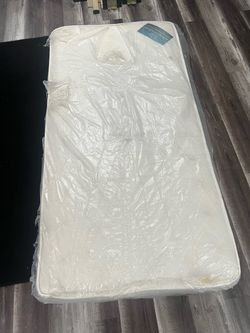 Twin Bed Frame with Headboard & Mattress