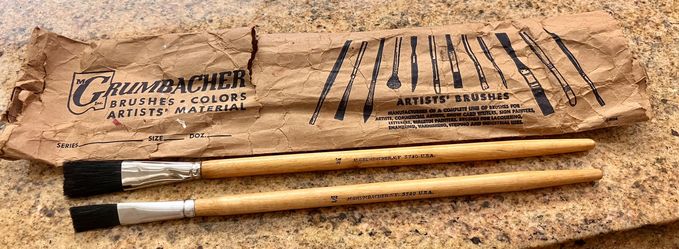 Vintage Art Supplies M Grumbacher  Brand New 2 Brushes in Original Package