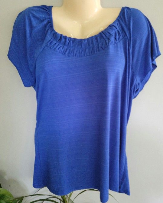New With Tag Royal Blue Short Sleeeve Large Susan Lawrence