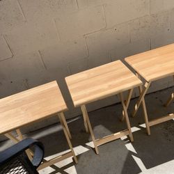 Solid Wood Classic (4) TV Trays With Stand. Sell Each $20 Or All $60 
