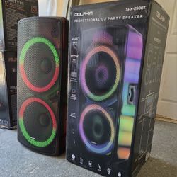 Dual 15" Woofer Speaker With 200 Watts RMS Of Power. With Bluetooth And LED Lights