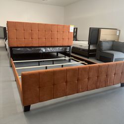 King size Bed Frame, Orange 