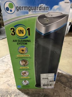 GERMGUARDIAN HEPA PURE⢠22" TOWER AIR PURIFIER (3-SPEED 3-STAGE UV-C FILTRATION, GRAY)