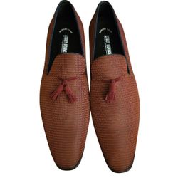 Stacy Adams Tazewell Plain Toe Tassel Slip On Men's Shoe Size 14M Red New