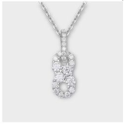 Elegant Silver Pendant Infinity Necklace 