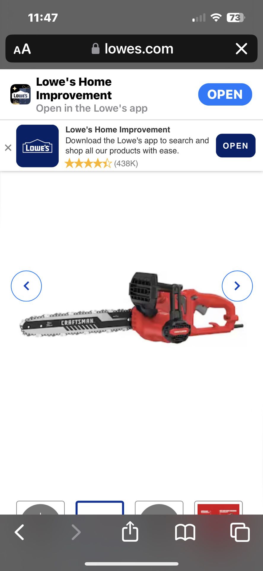 Craftsman 14” Corded Chainsaw 