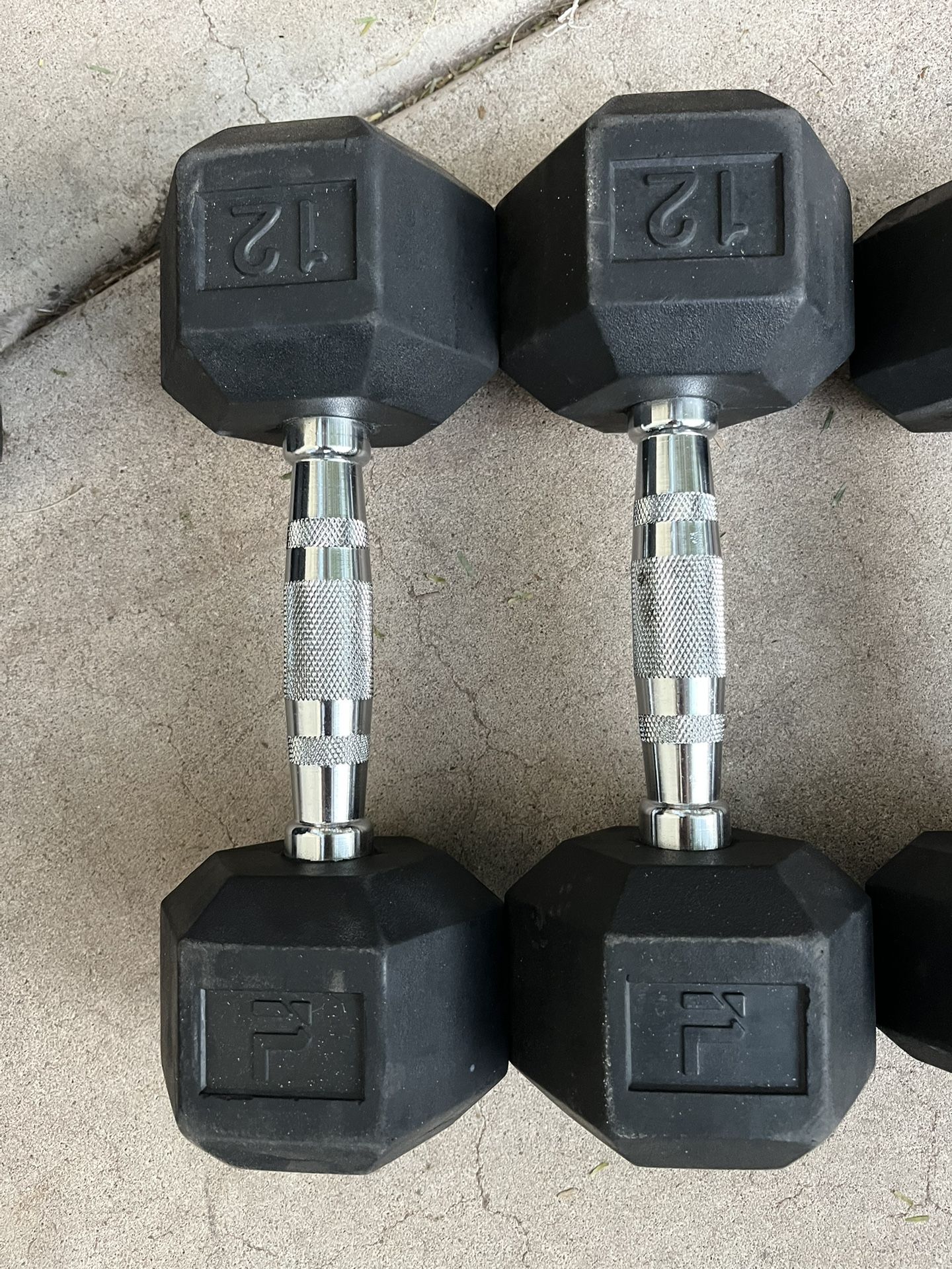 12lb Hex Rubber Dumbbell Set Weights