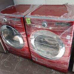 LG RED WASHER AND GAS DRYER FRONT LOAD 