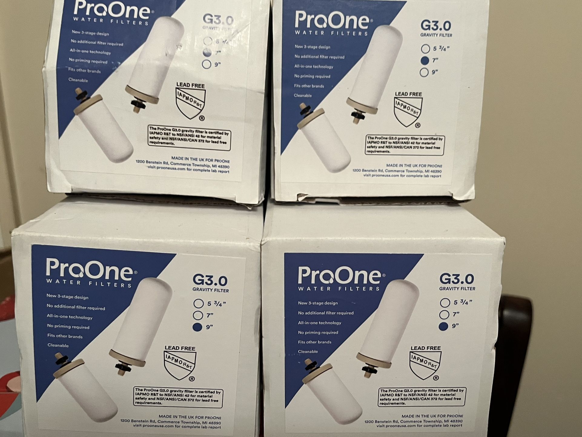 ProOne Water Filters G3.0 (2 7") & (2 9")