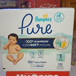 pampers pure pañales talla 1 132 piezas 