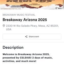 Breakaway Arizona Festival - The Chainsmokers And Two Friends 2-Day VIP