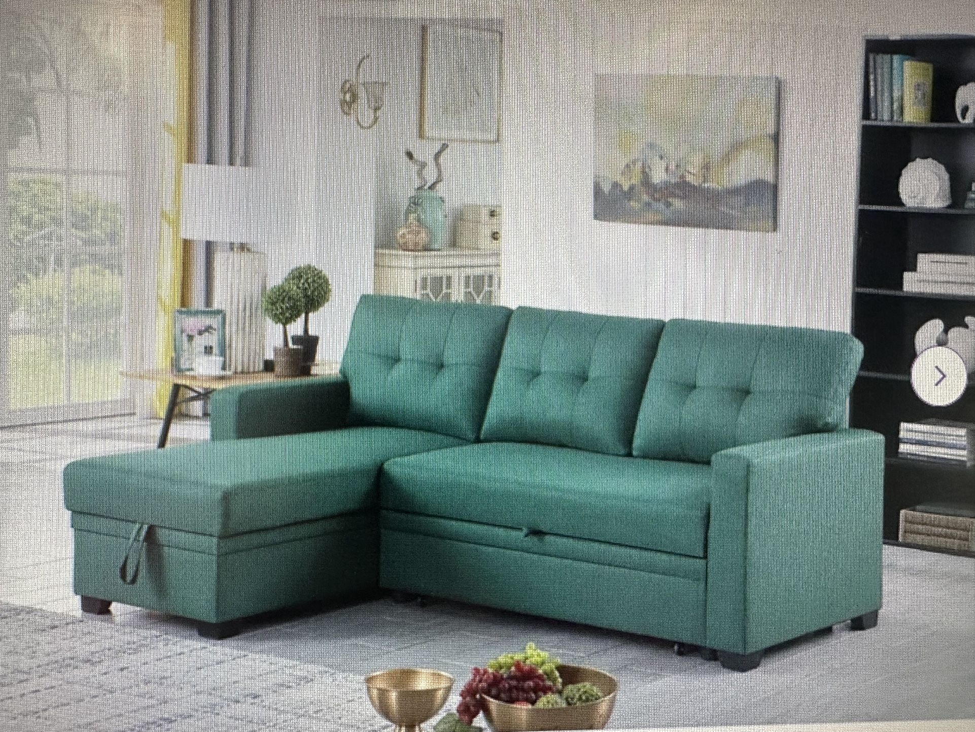 Green Upholstered Sectional