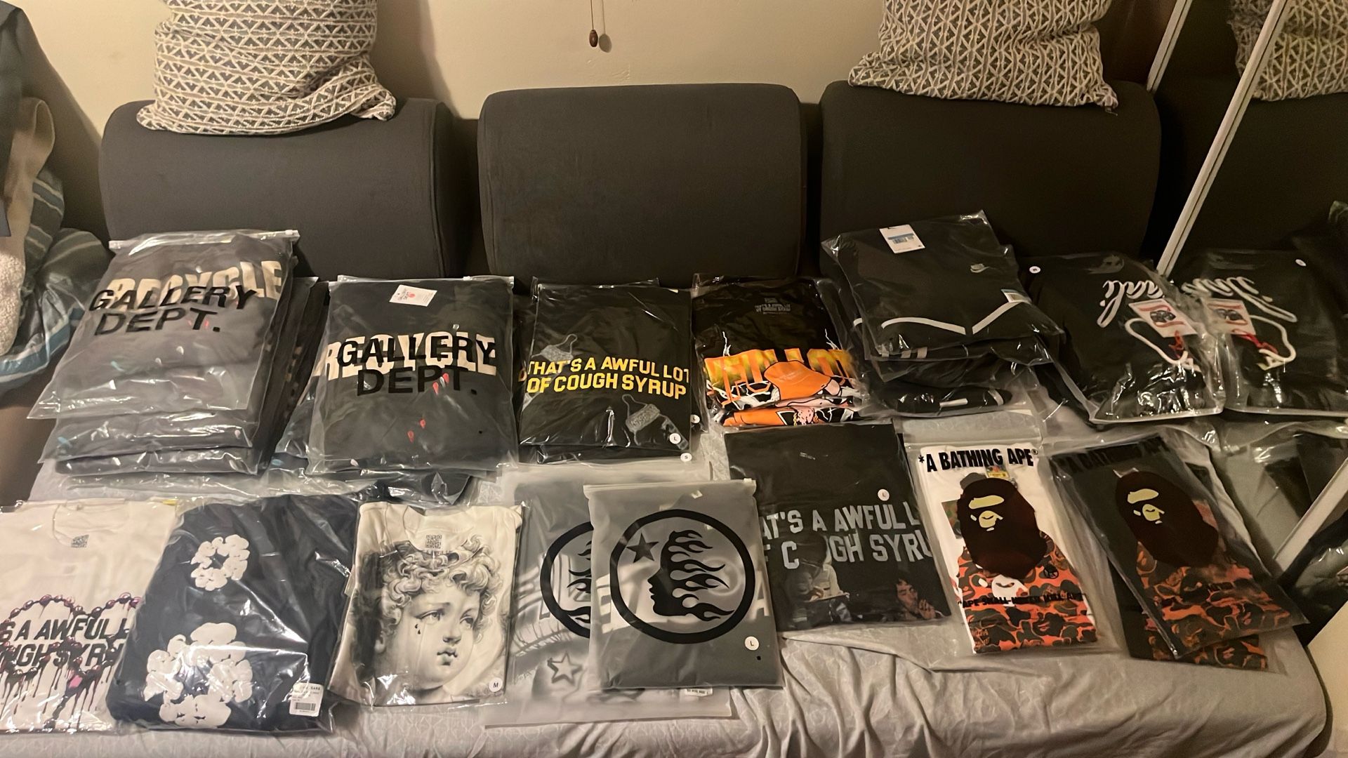 Gallery Dept, Cough syrup, hellstar, bape, 