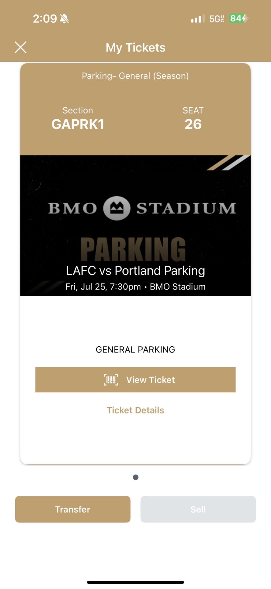 LAFC Vs Portland Parking Only